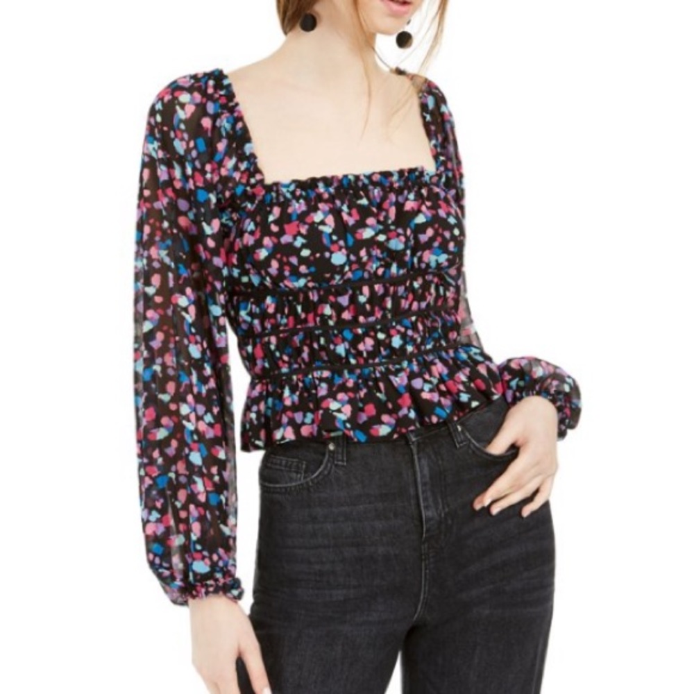 🌼5 for 25🌼 LEYDEN  Smocked Floral  Crop Top Size M